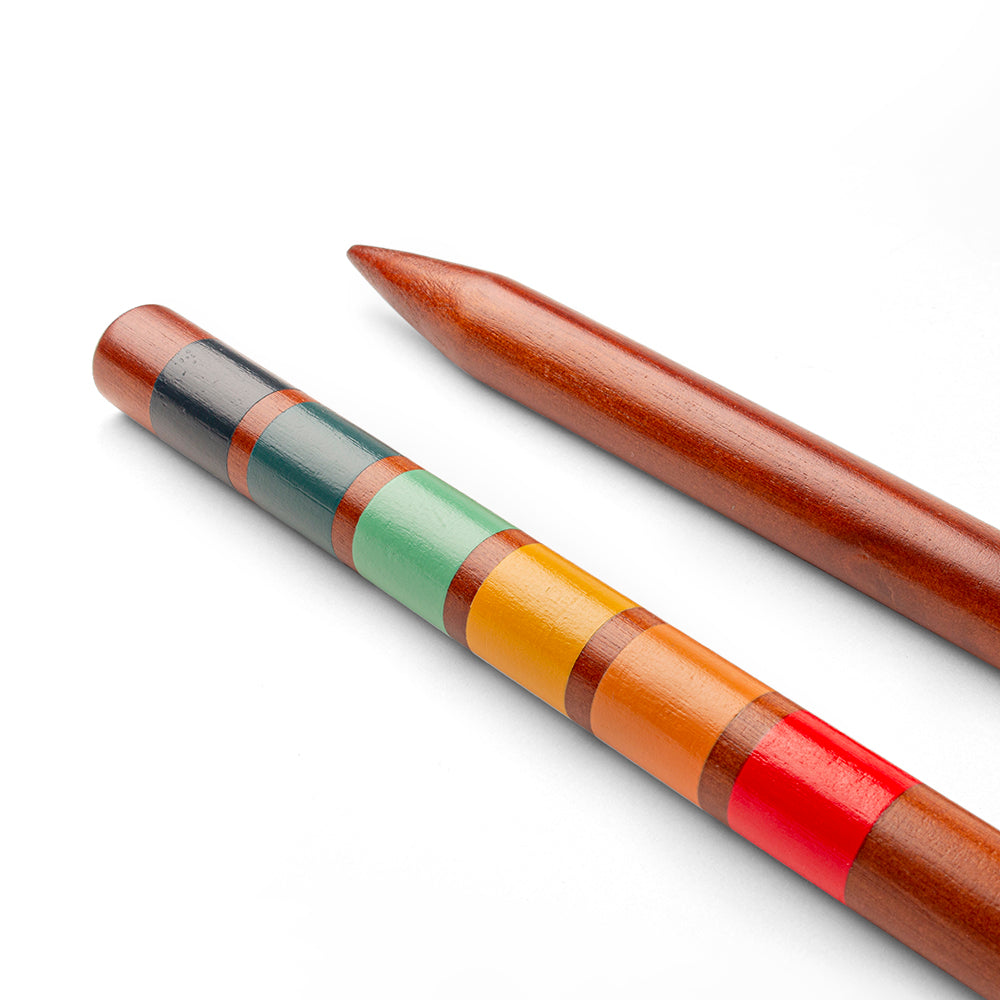 Close up view of Elakai croquet stick