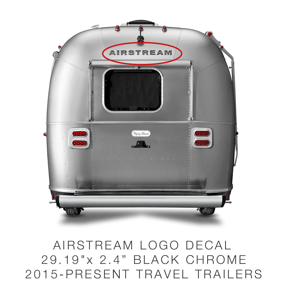 Airstream Logo Decal Black Chrome | Part # 386272, 386205-01