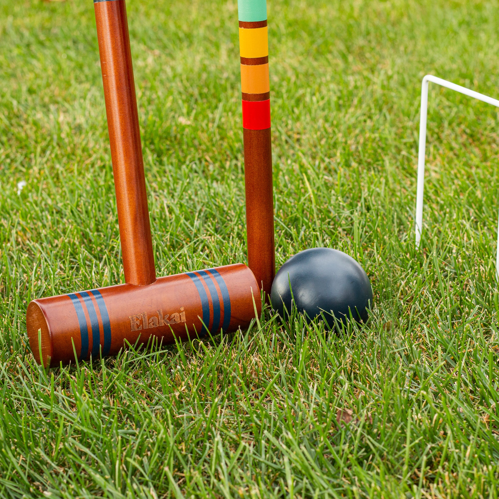 Navy Elakai Croquet Mallet With Ball And Stick