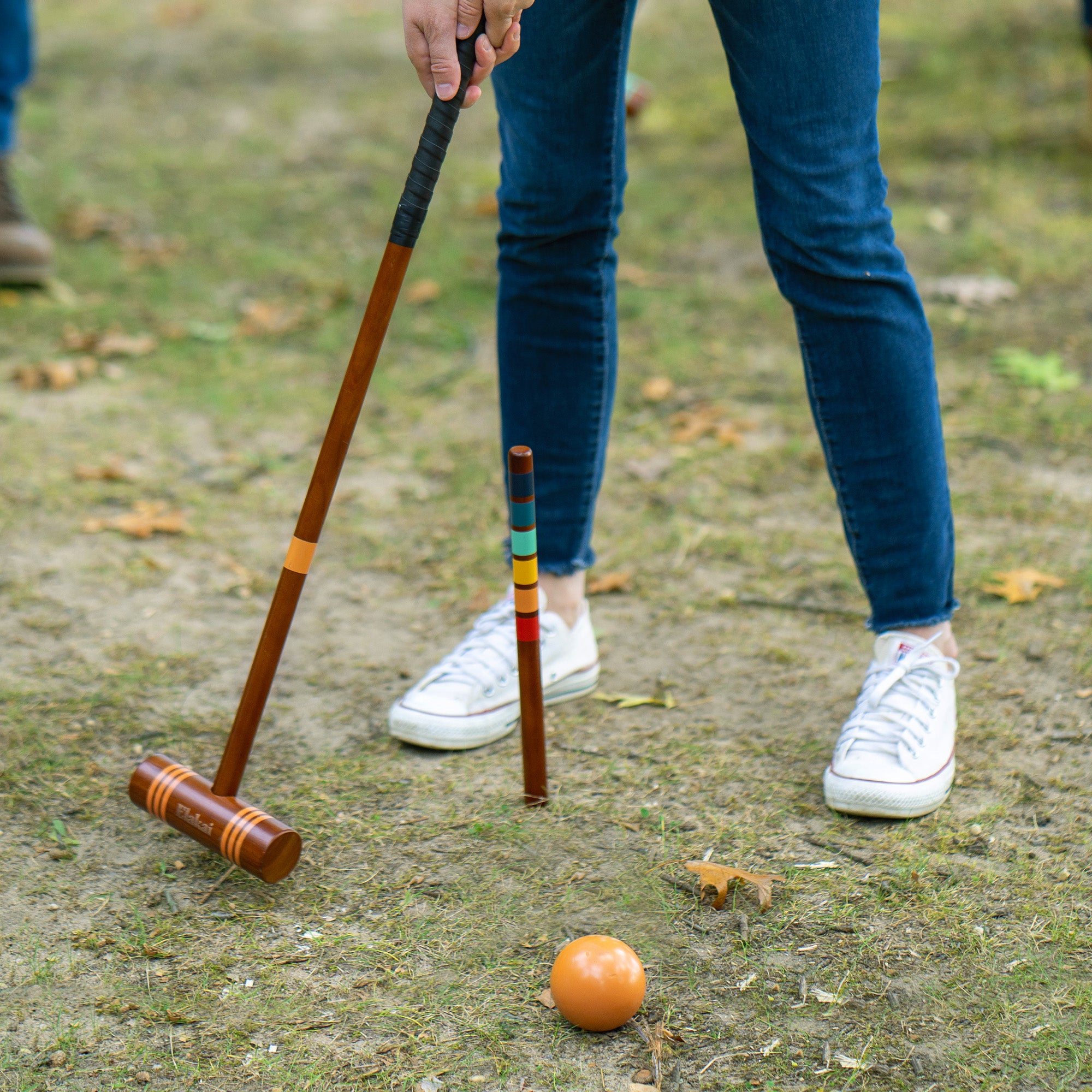 Person Using Elakai Croquet Set Outside