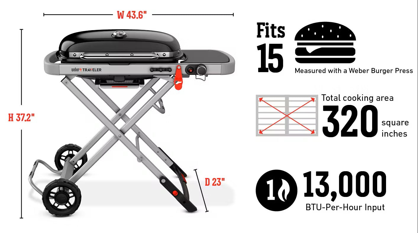 The Airstream Weber Traveler® Portable Gas Grill