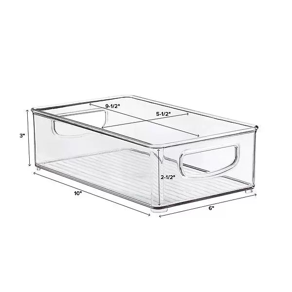 Stackable Storage Bin, 10 x 6 x 3