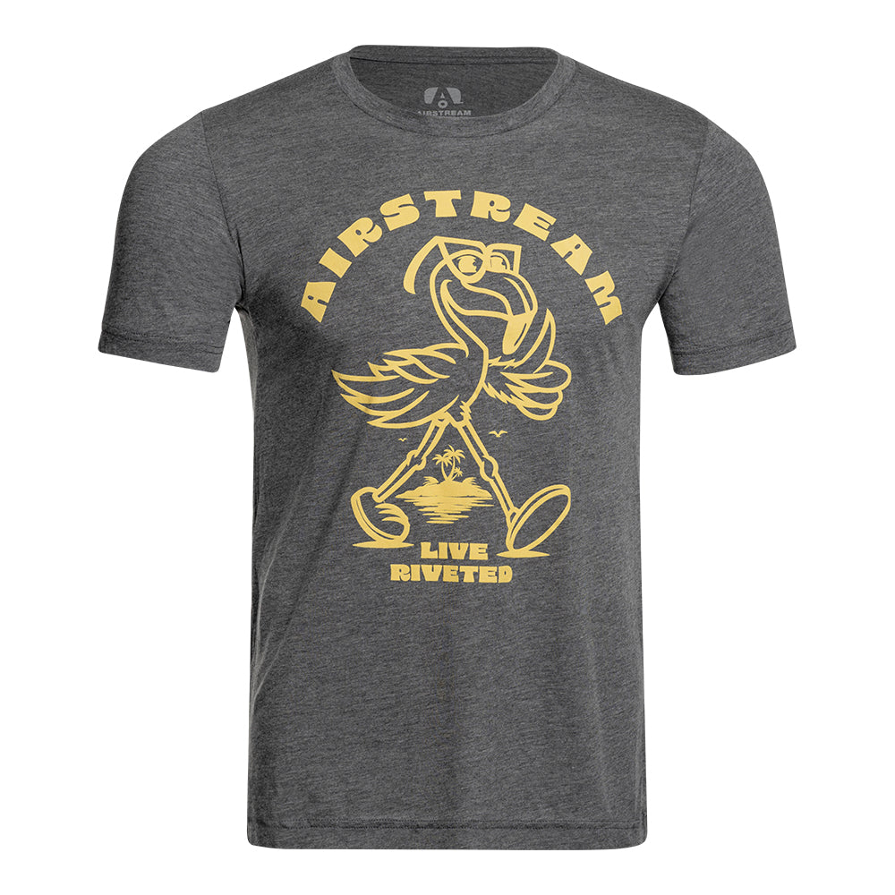 Airstream Live Riveted Flamingo Cartoon T-Shirt