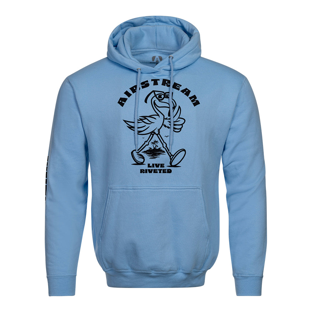 Airstream Live Riveted Flamingo Cartoon Hoodie