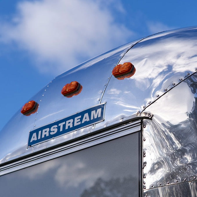 Airstream 1960's Aluminum Blue Logo Nameplate | Part # 51101WR