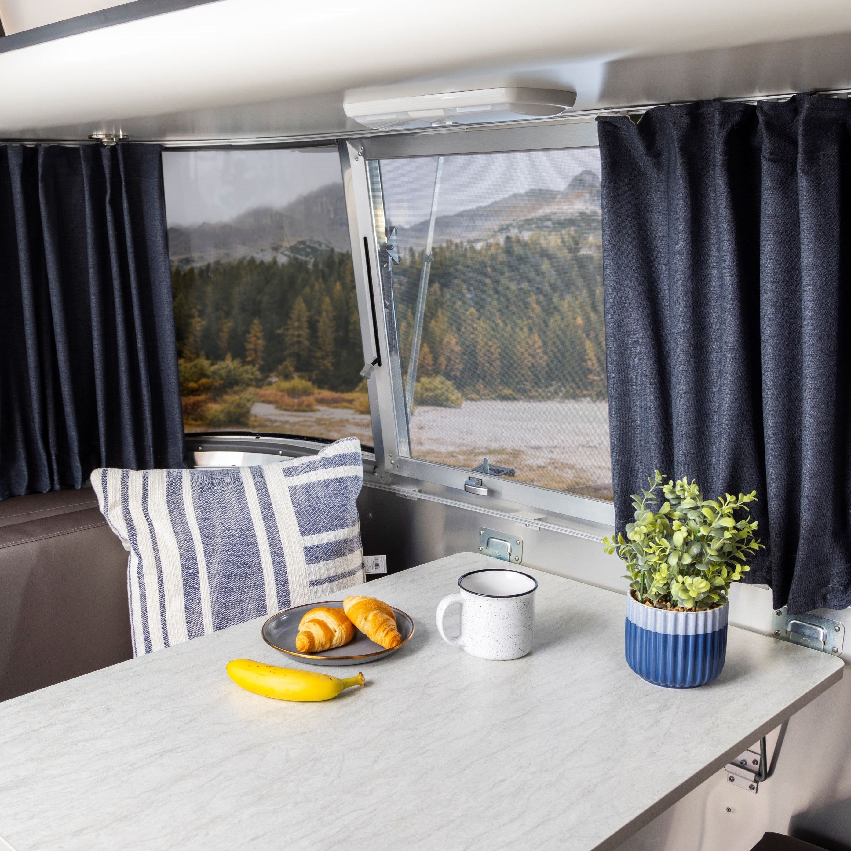 Airstream Solid Custom Curtains for Pan America Travel Trailers