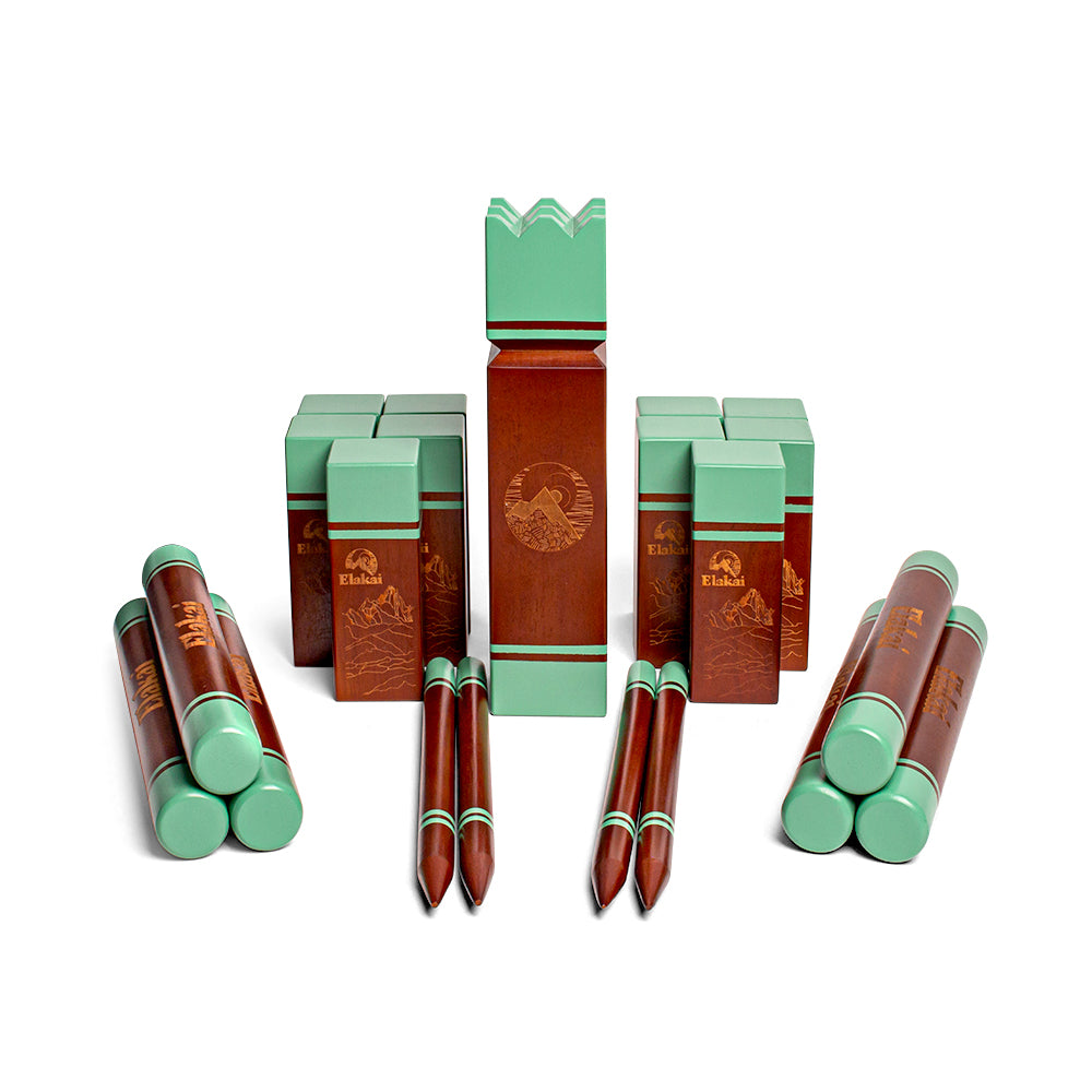 Mint Green Elakai Kubb Game Set