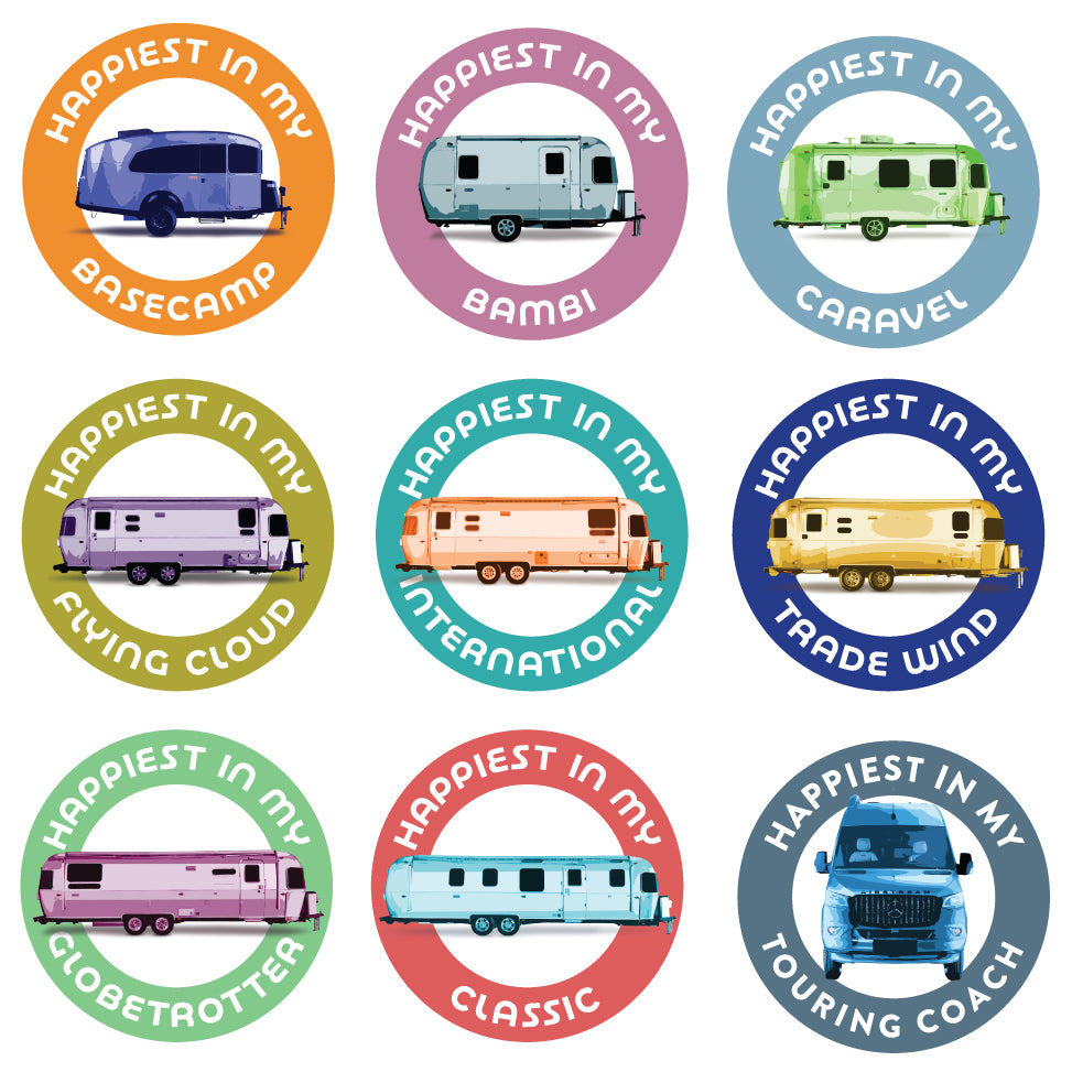 Happiest in My Airstream Stickers