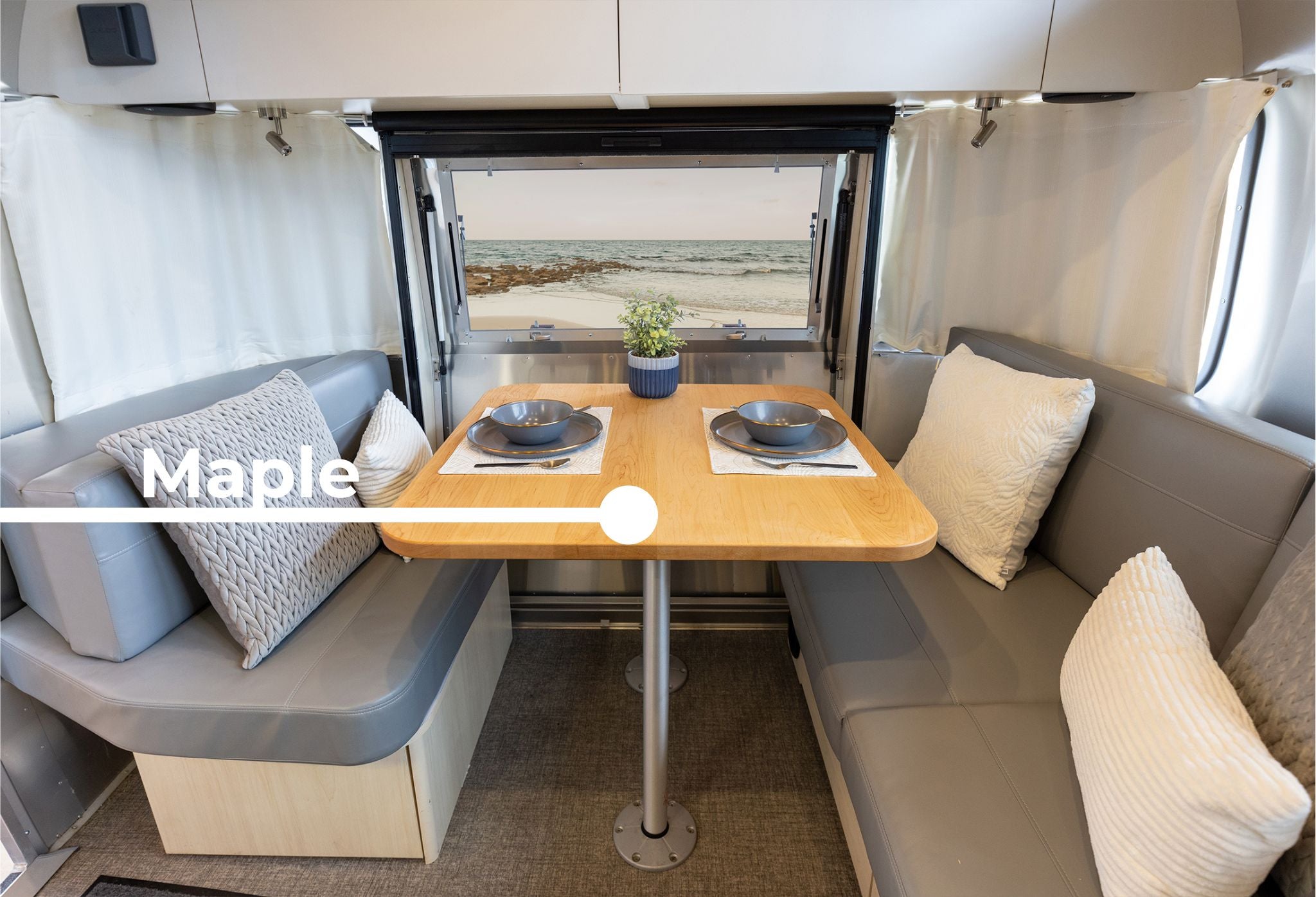 Airstream Wood Dinette Table Upgrade for Pendleton Travel Trailers
