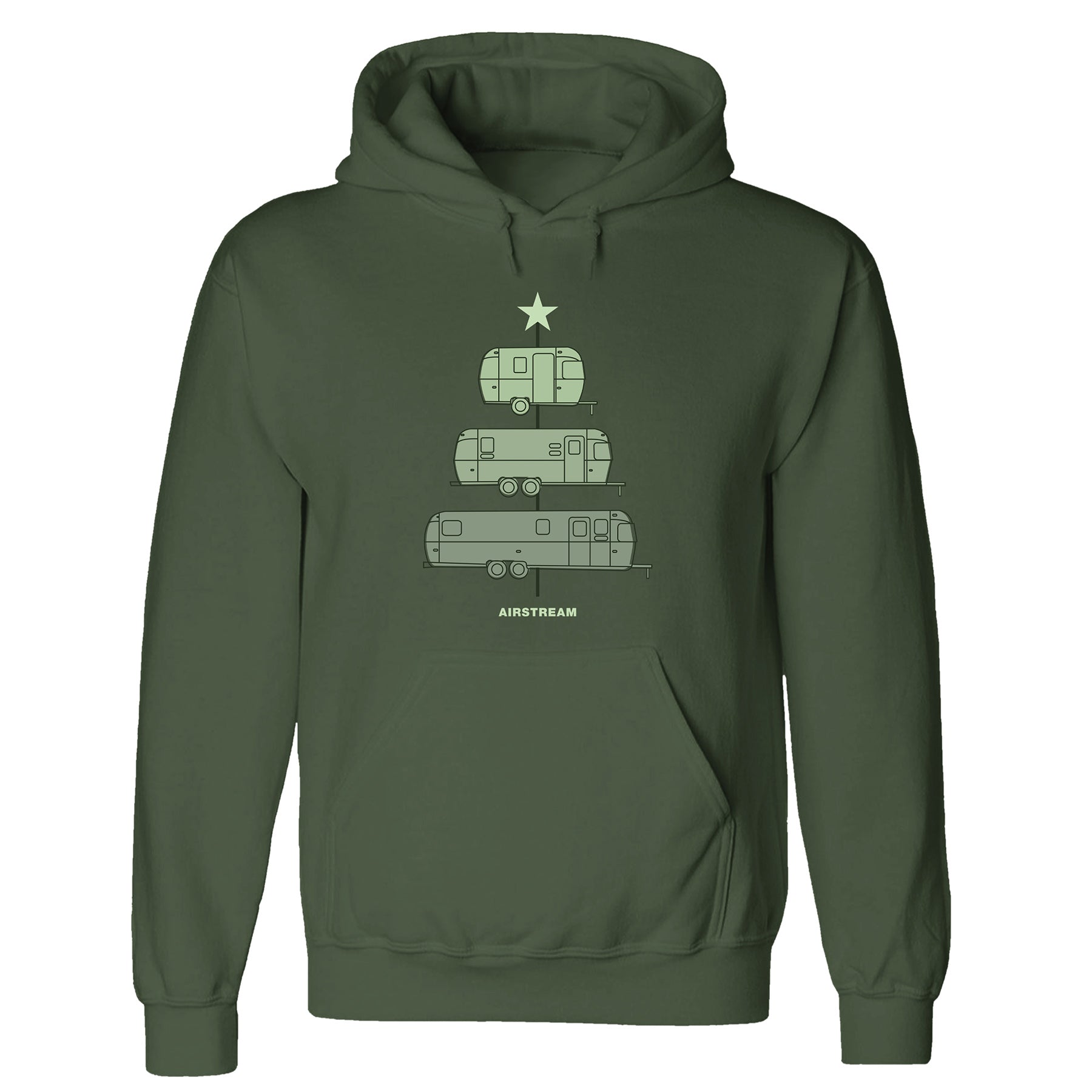 Airstream Travel Trailer Christmas Tree Hoodie