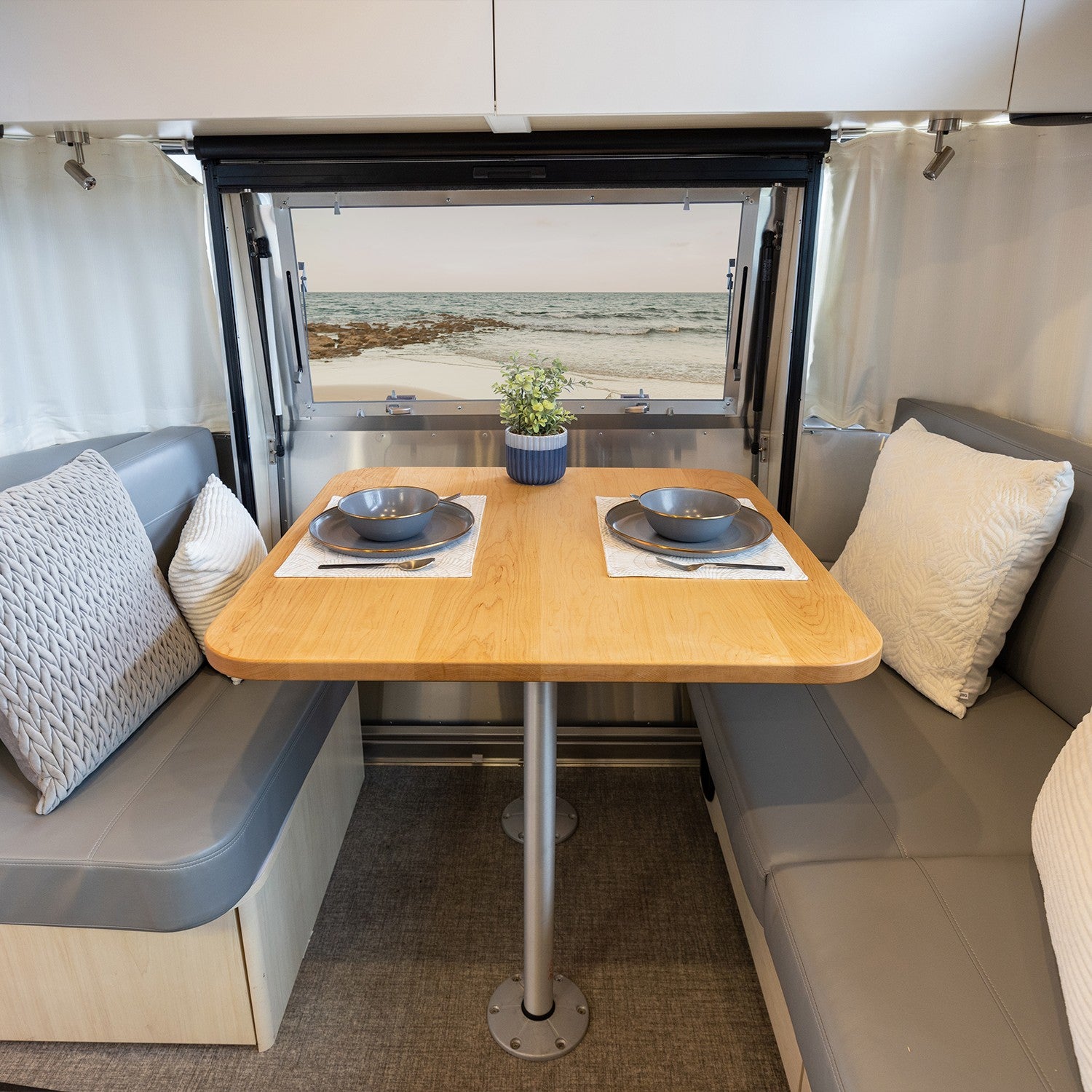 Airstream Wood Dinette Table Upgrade for Pendleton Travel Trailers