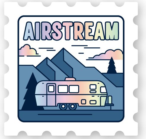 Airstream Holographic Trailer Stamp Sticker