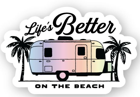 Airstream Beach Holographic Trailer Sticker