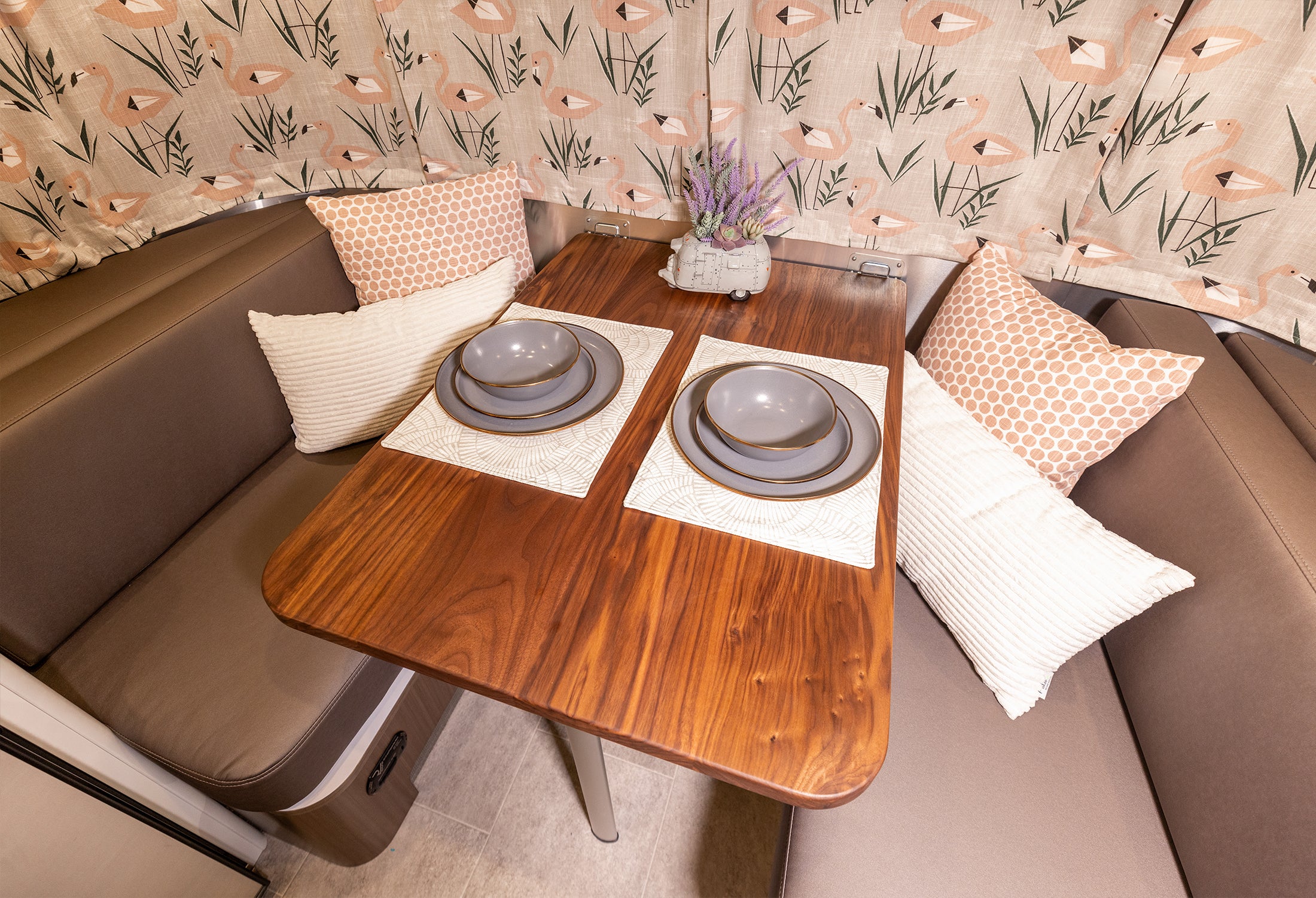Airstream Wood Dinette Table Upgrade for Pendleton Travel Trailers