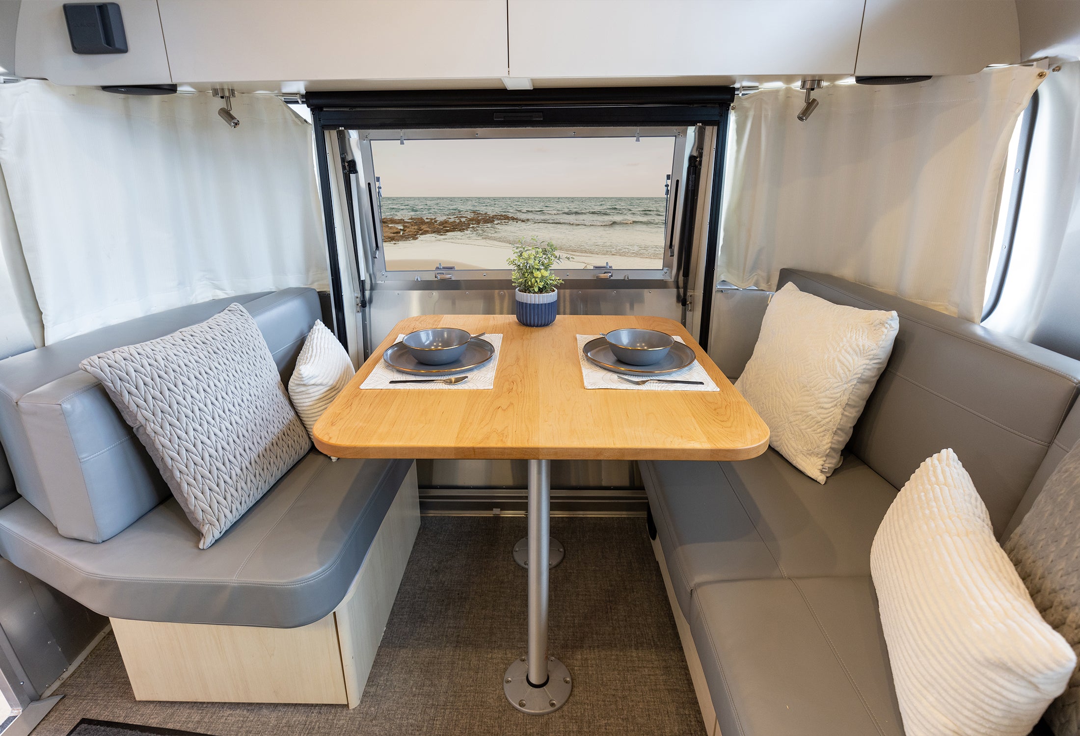 Airstream Wood Dinette Table Upgrade for Pendleton Travel Trailers