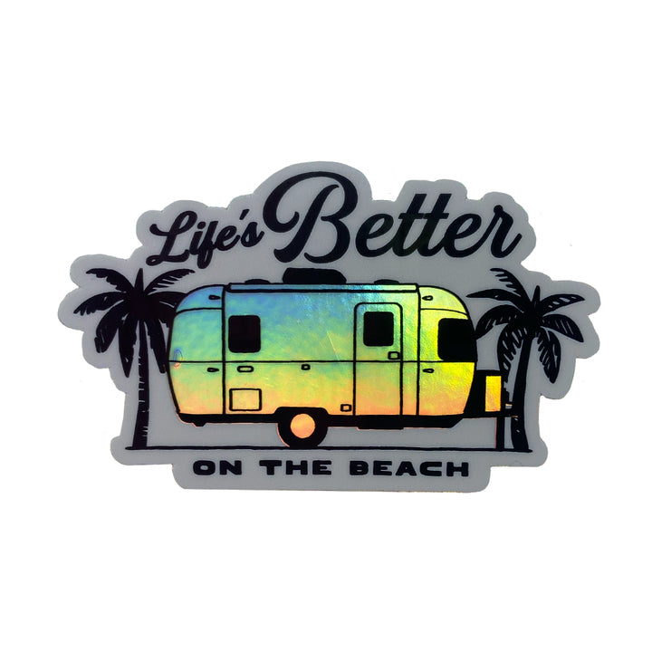 Airstream Beach Holographic Trailer Sticker