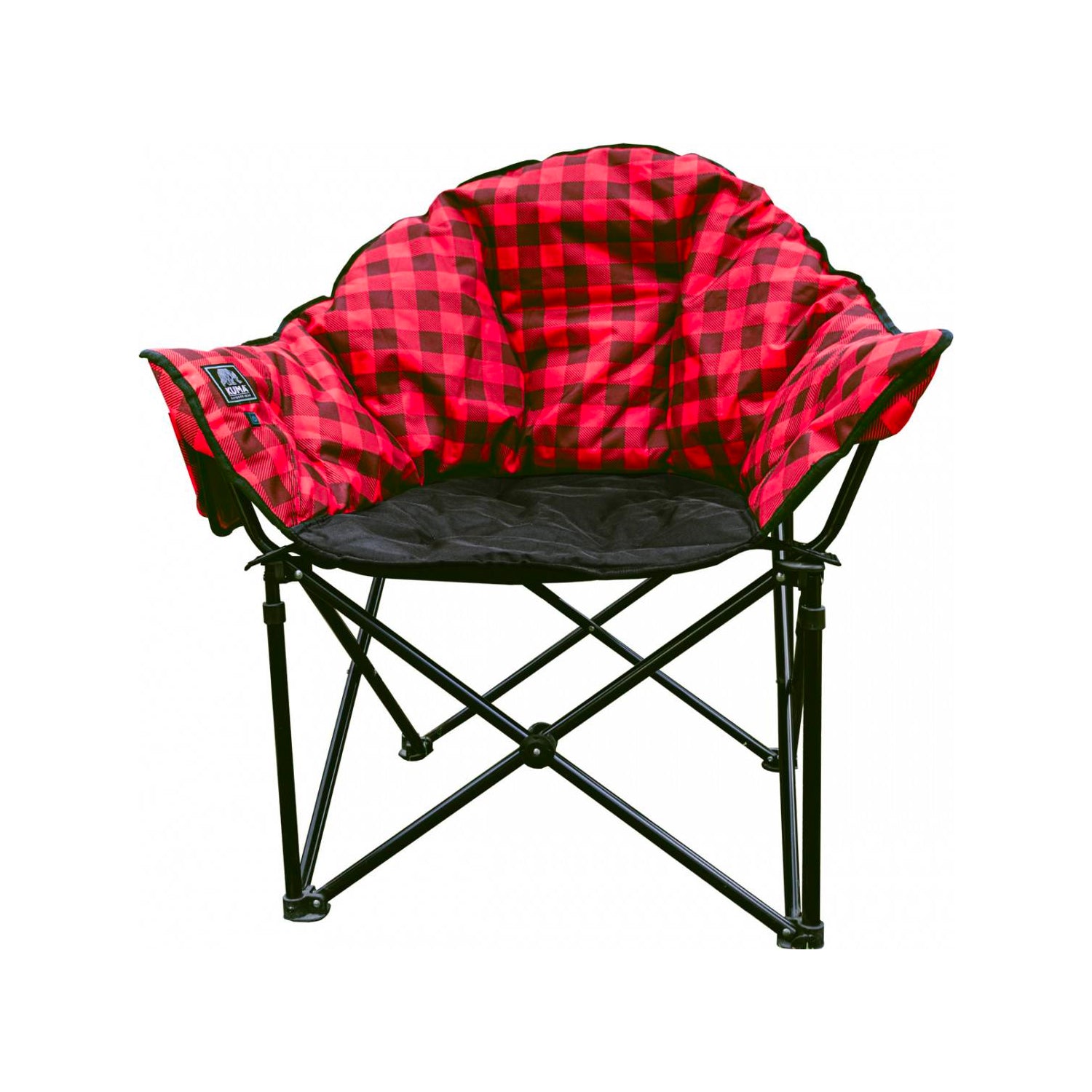 kuma heated lazy bear chair red black plaid