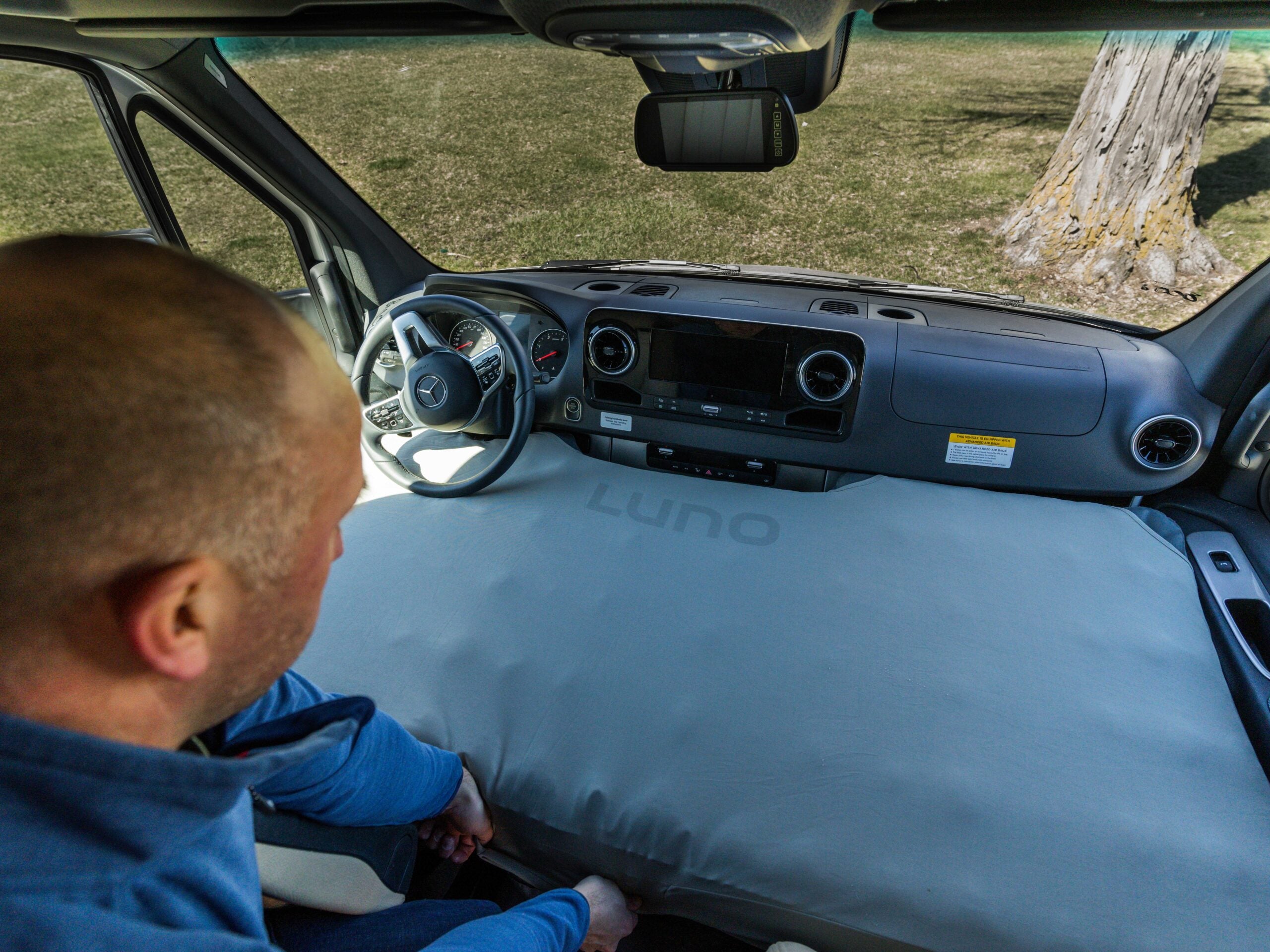 Touring Coach Front Cab Air Mattress and Sheets Bundle