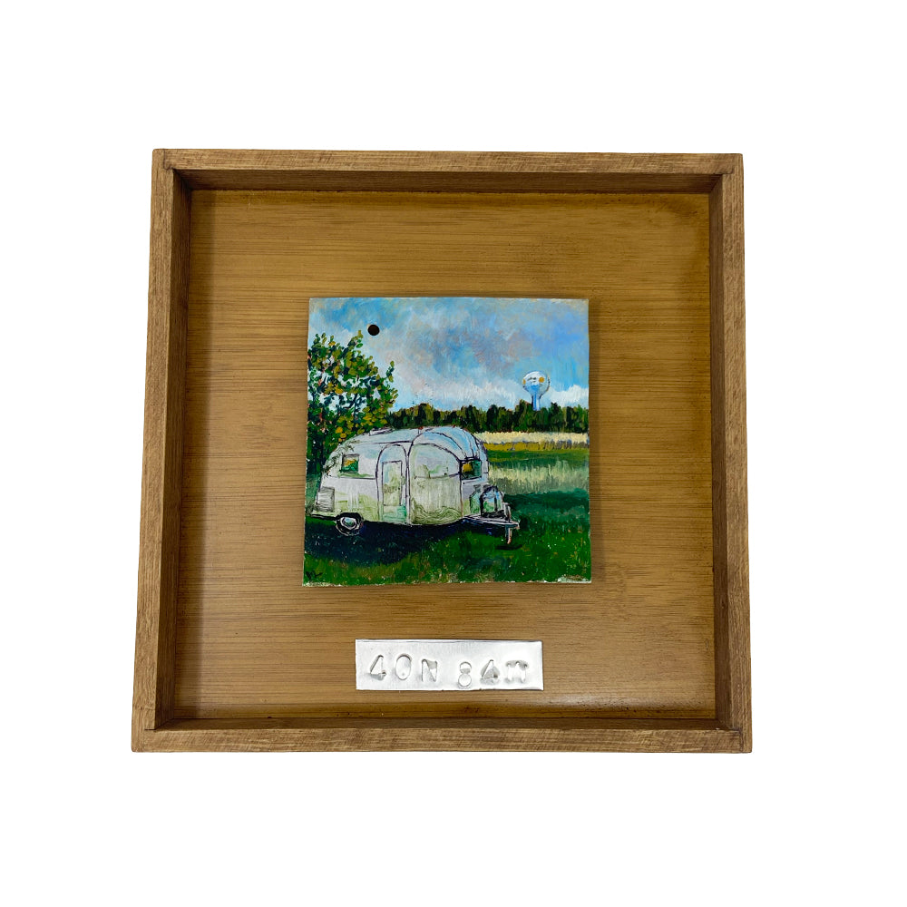 Airstream Original Painting in Shadow Box Frame