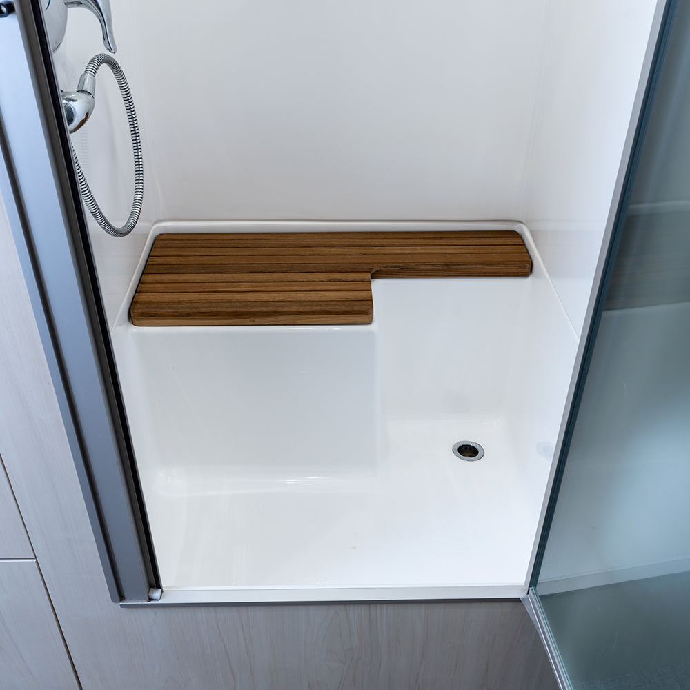 Airstream Teak Shower Bench for Tommy Bahama Travel Trailers